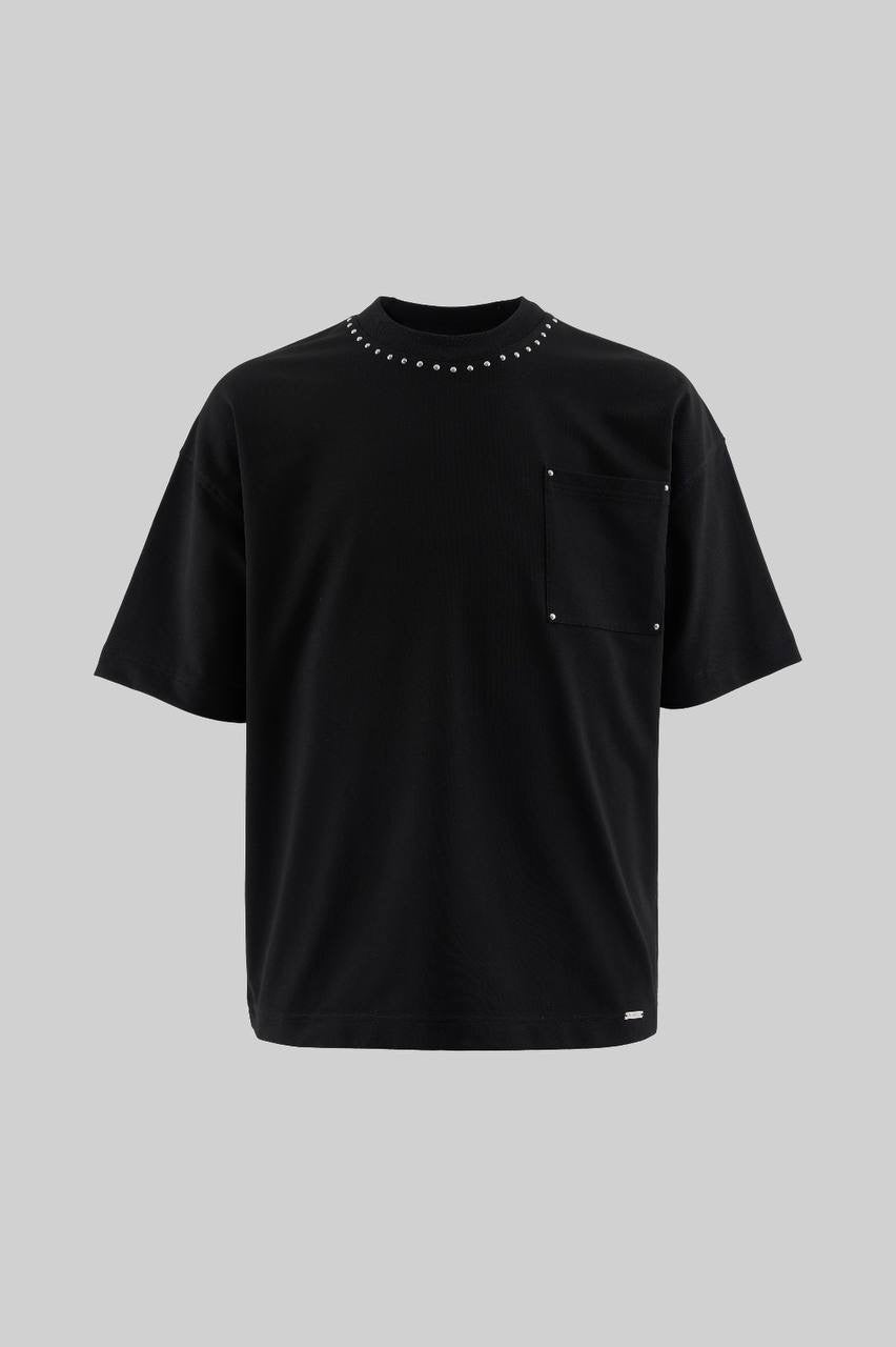 Men’s Boxy Fit Embellished Logo-Print T-Shirt in Soft Cotton