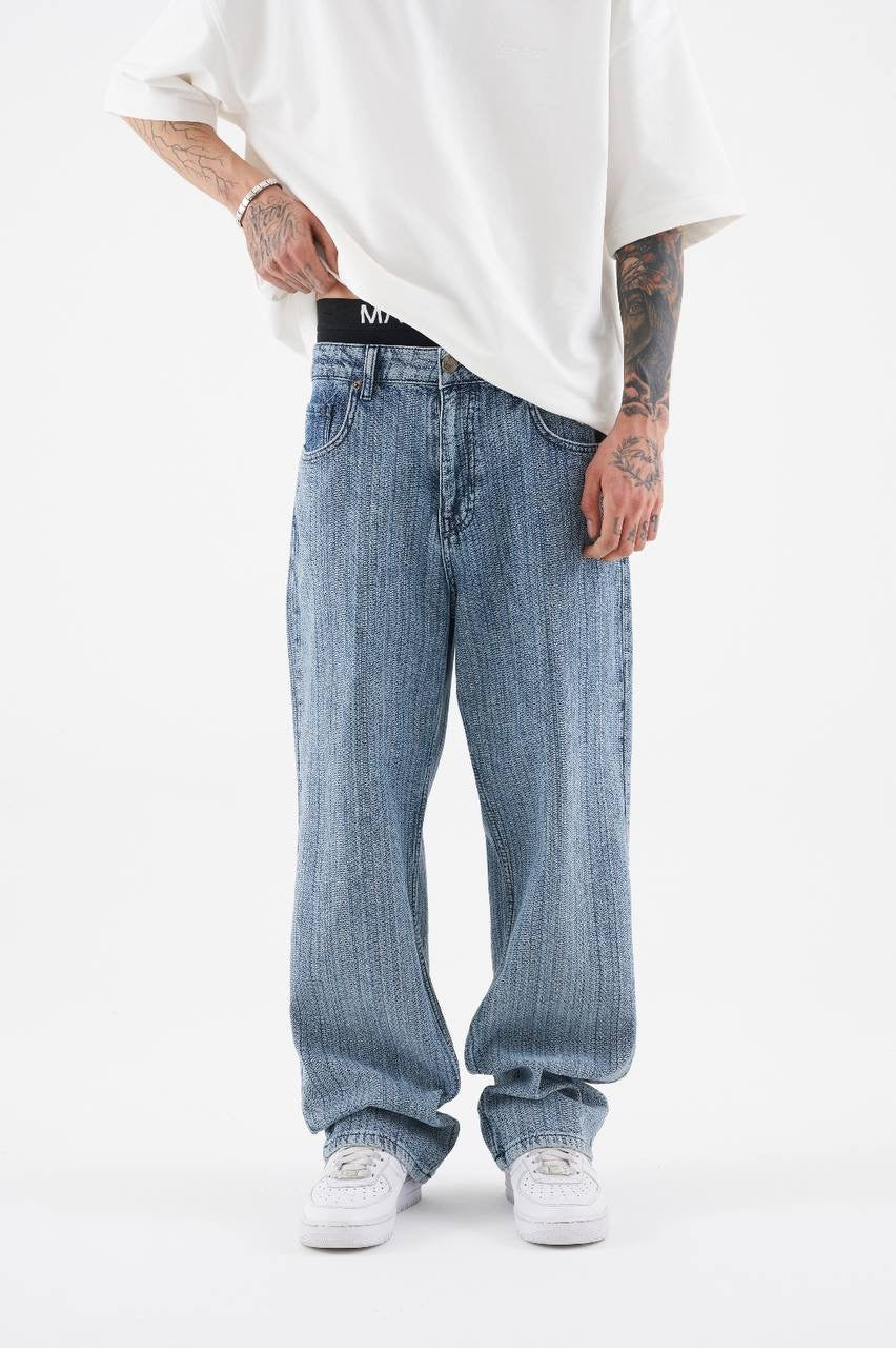 Men’s Relaxed Baggy Fit Denim Jeans in Soft Washed Cotton