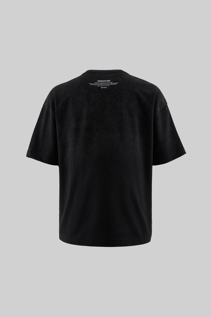 Men’s Boxy Fit Slogan Printed Crew Neck Short Sleeve Cotton T-Shirt