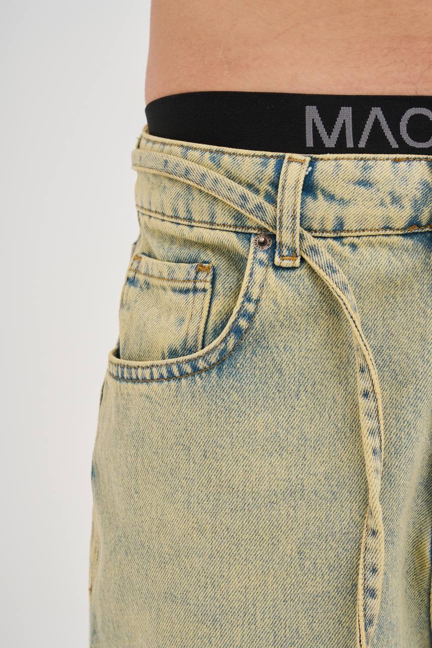 Men’s Relaxed Fit Ethnic Patterned Denim Jeans