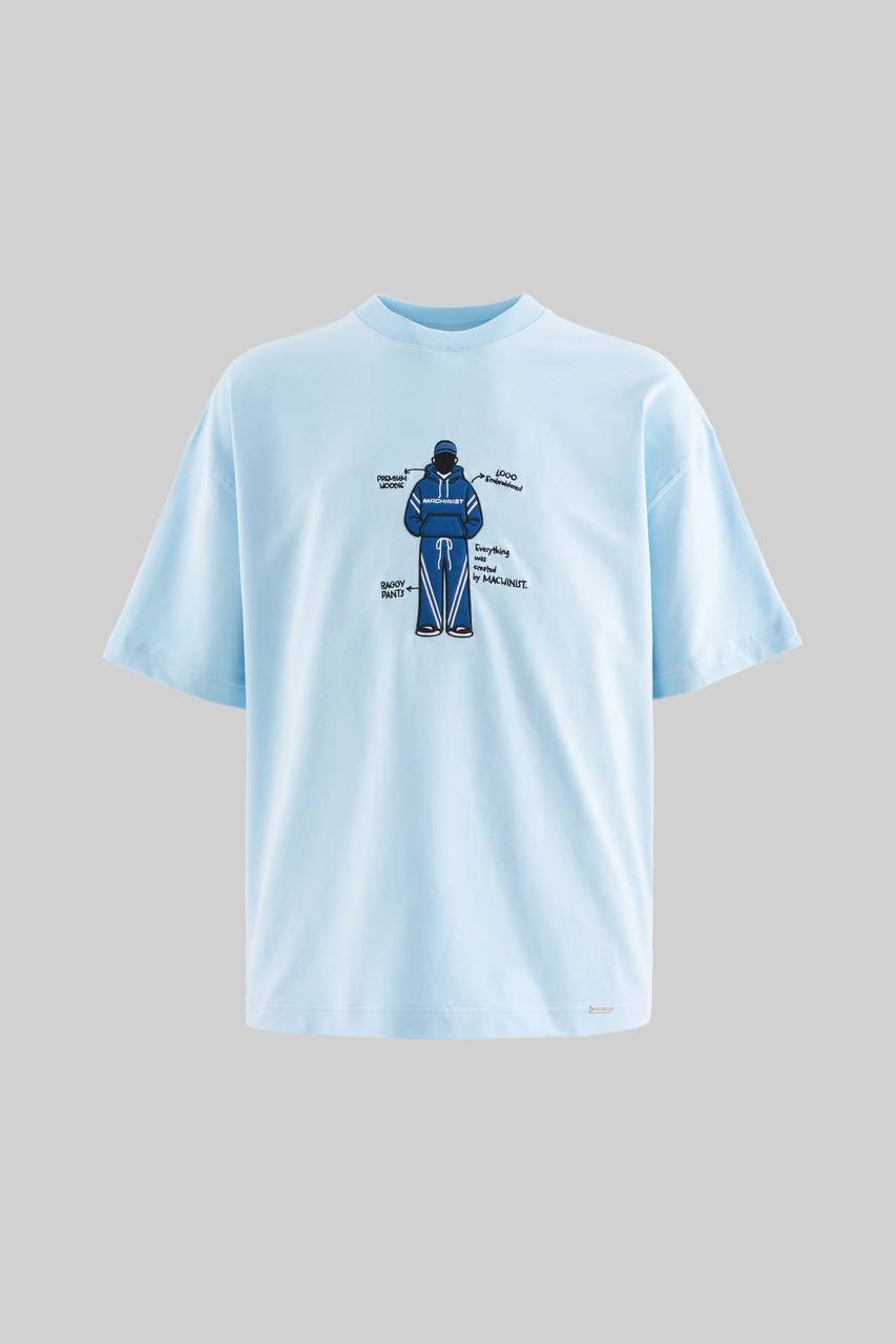 Men’s Boxy Fit Graphic T-Shirt with Peripheral Print in Soft Cotton