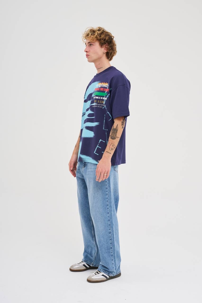 Men's Oversized Slogan Graphic T-Shirt