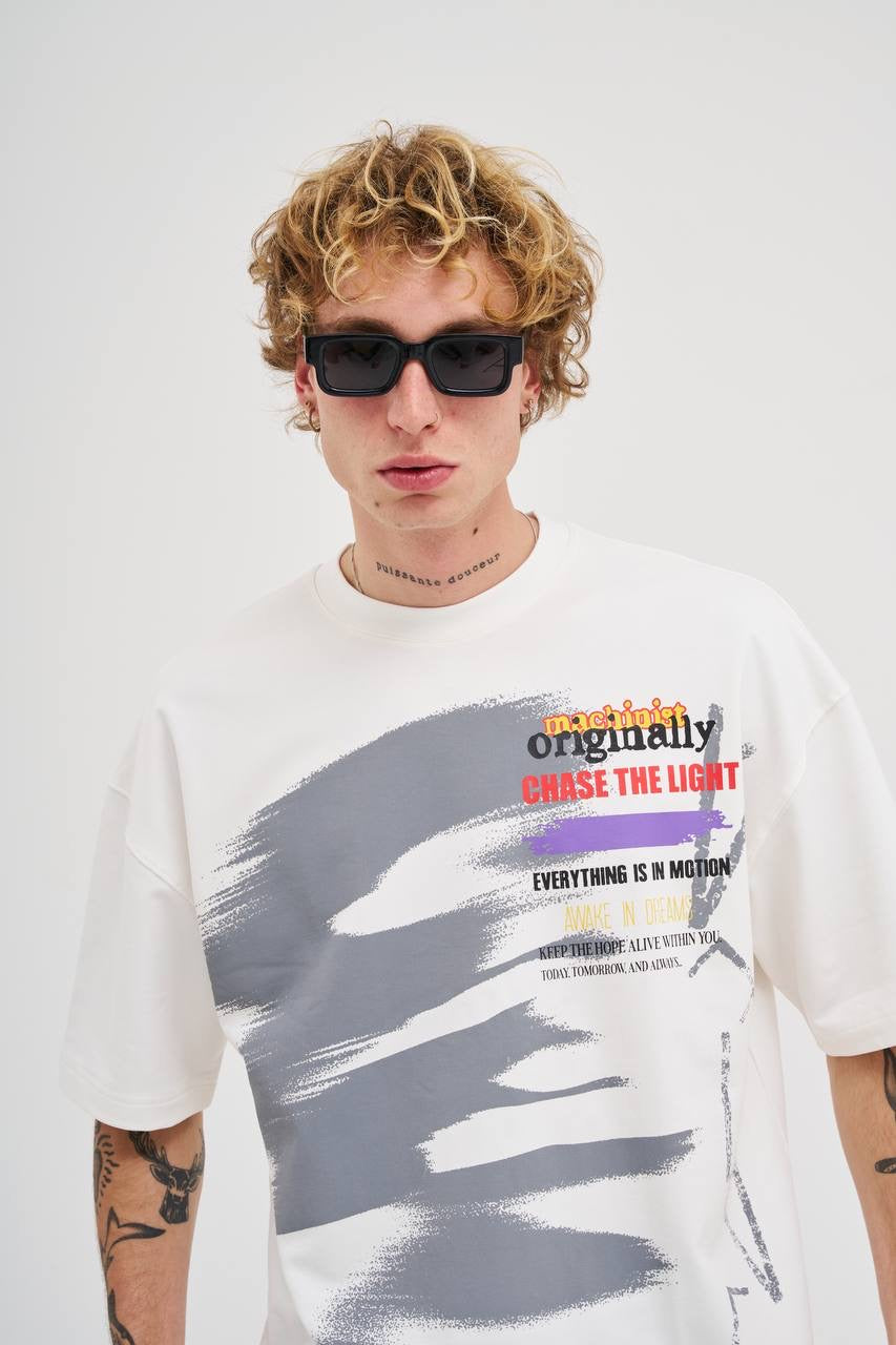 Men’s Oversized Slogan T-Shirt in Soft Cotton