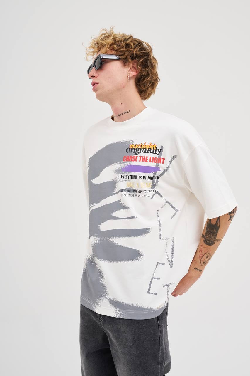 Men’s Oversized Slogan T-Shirt in Soft Cotton