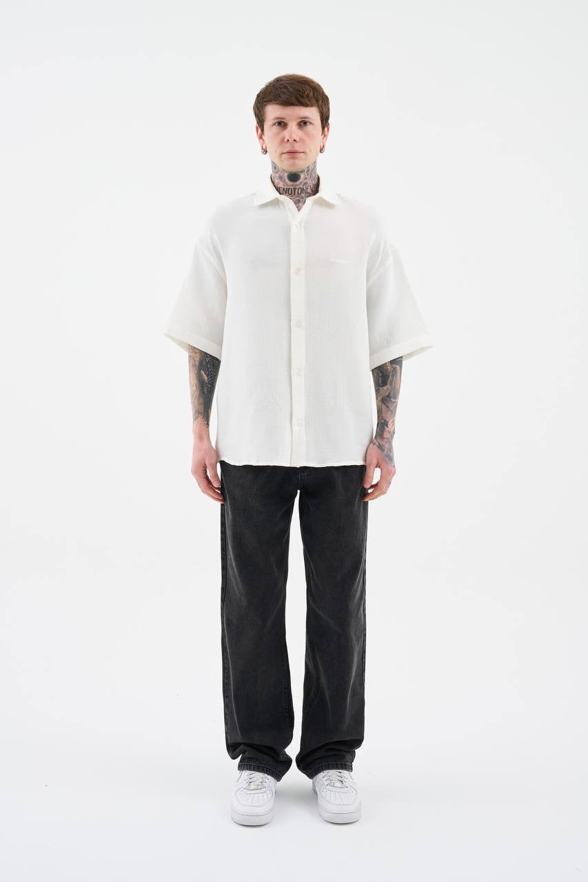 Men's Relaxed Fit Waffle Button-Down Shirt in Soft Cotton