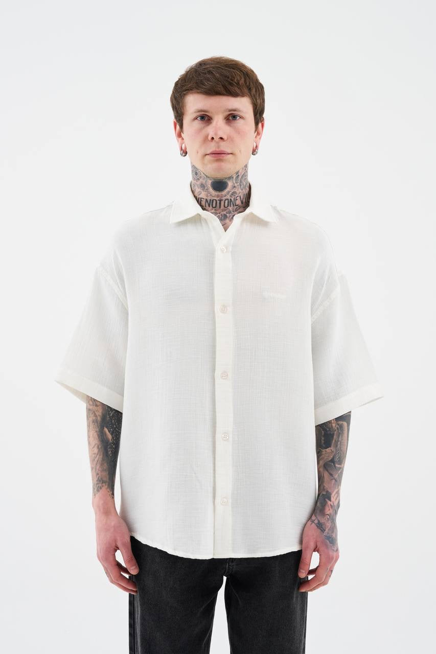 Men's Relaxed Fit Waffle Button-Down Shirt in Soft Cotton