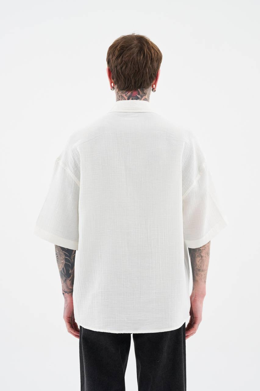 Men's Relaxed Fit Waffle Button-Down Shirt in Soft Cotton