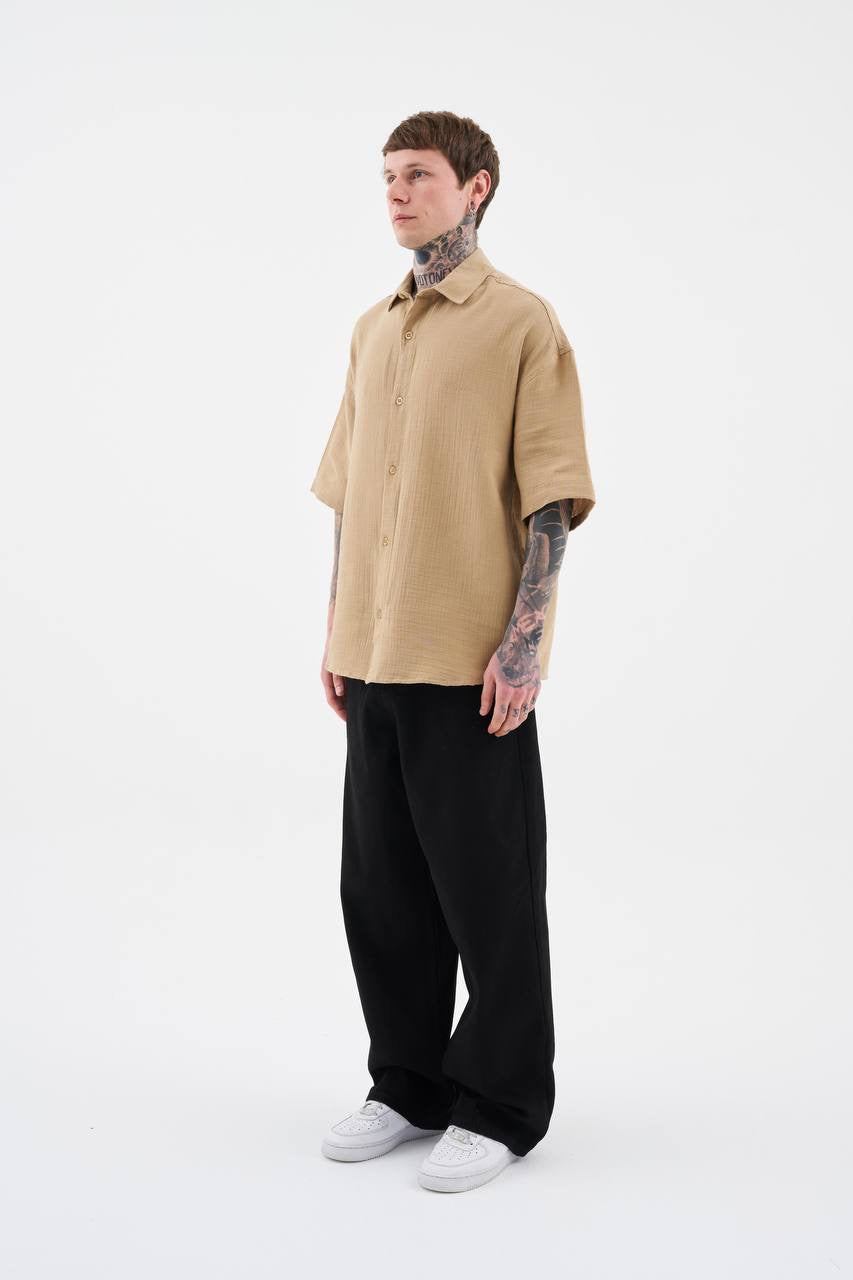 Men's Relaxed Fit Short Sleeve Shirt in Soft Tencel