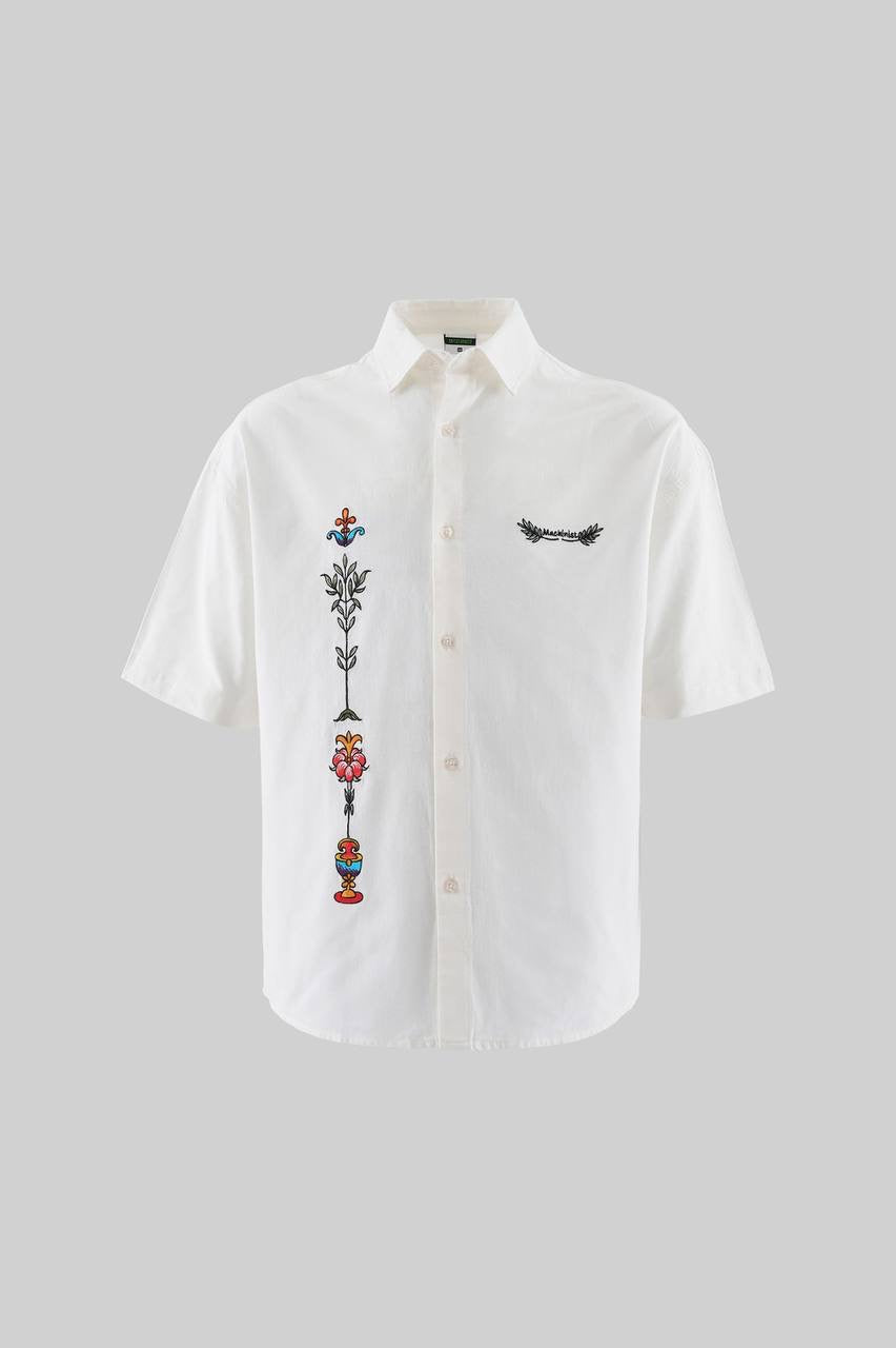 Men's Embroidered Boxy Fit Vacation Shirt in Soft Cotton