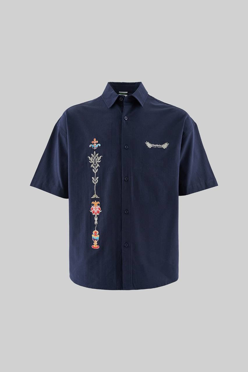 Men's Oversized Embroidered Casual Shirt in Soft Cotton