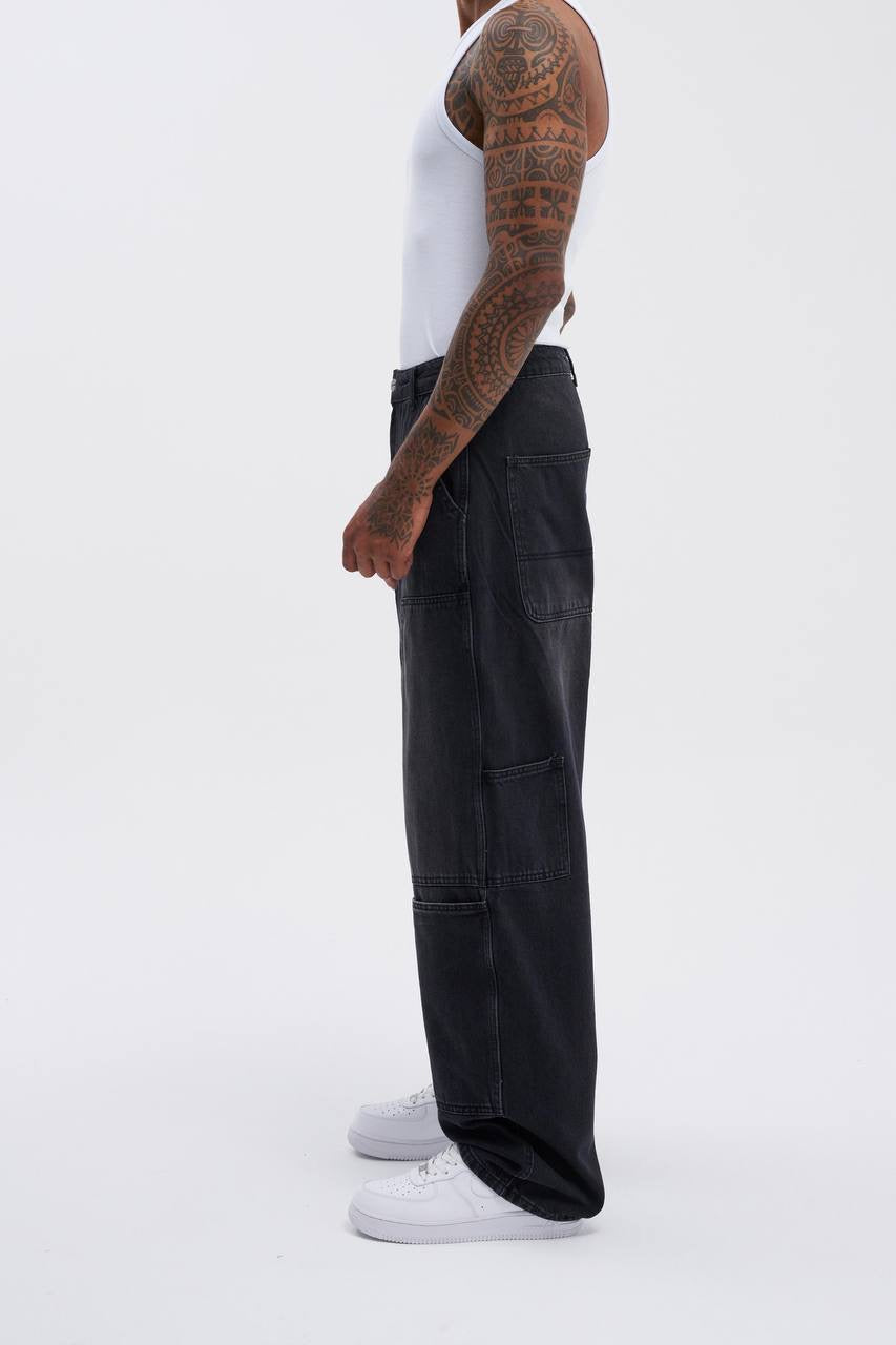 Machinist Oversize Washed-Effect Anthracite Jeans