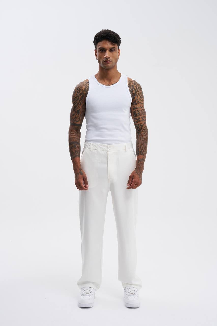 Oversize Baggy White Denim Pant – Machinist
