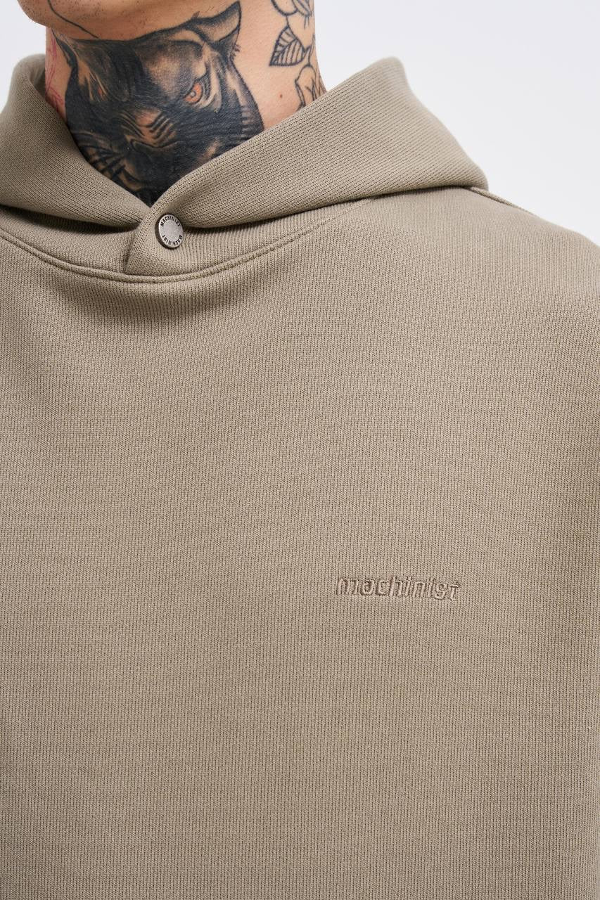 Khaki Diagonal Knit Oversized Hoodie