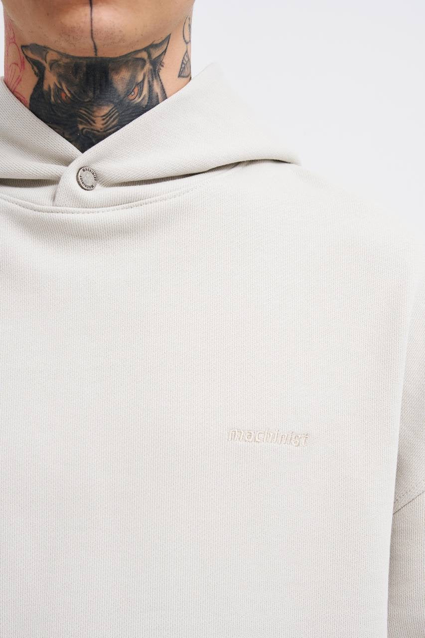 Men's Basic Diagonal Hoodie – Soft Beige