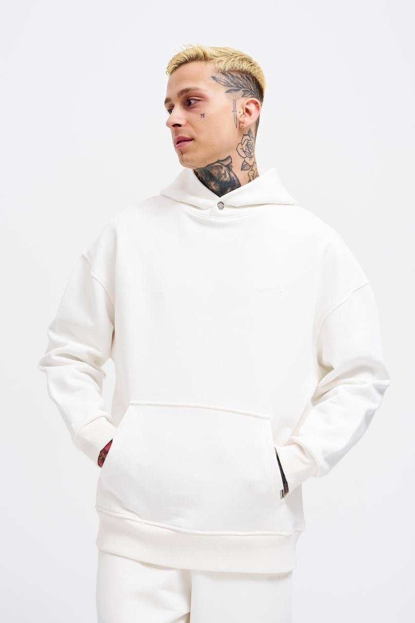 Men's Basic Diagonal Hoodie – Ecru