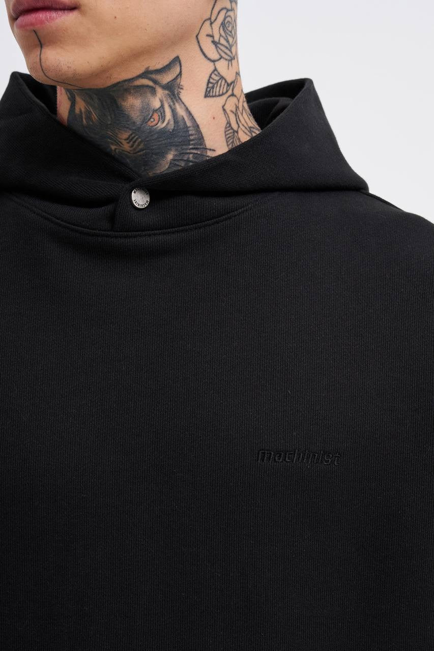 Machinist Men's Basic Diagonal Hoodie – Black