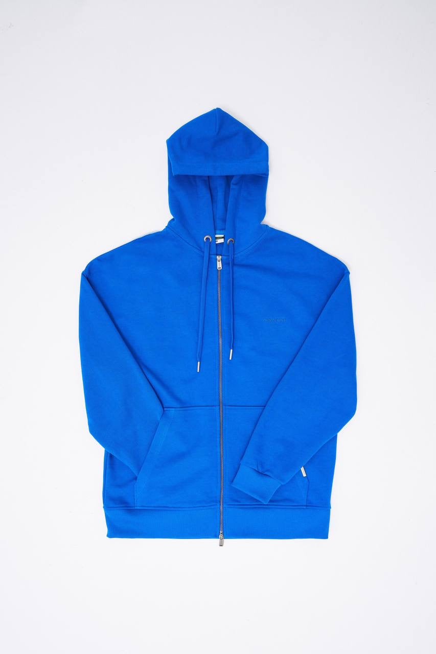 Machinist Men's Basic Diagonal Zip Hoodie – Soft Blue