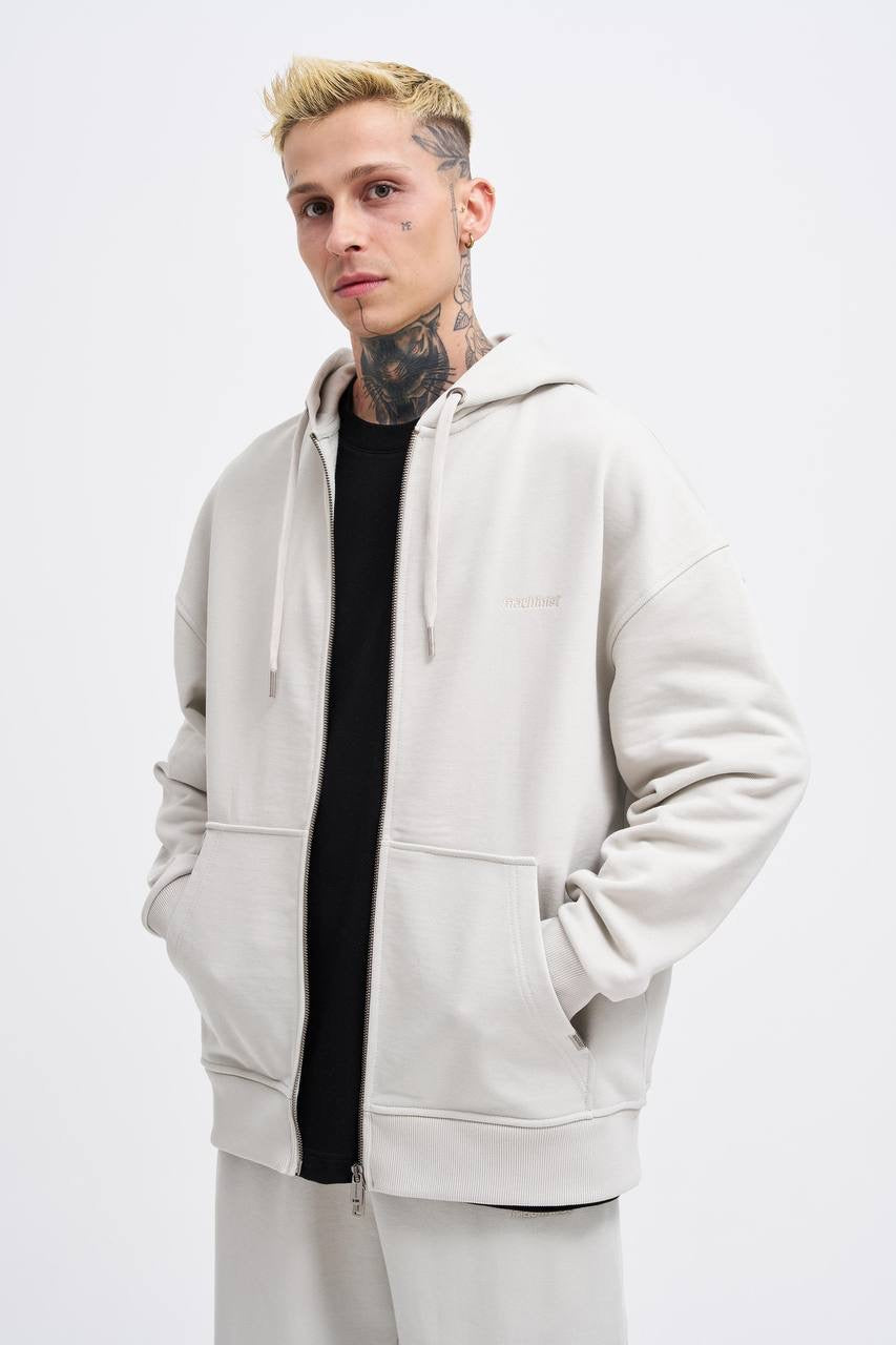Machinist Men's Basic Diagonal Zip Hoodie – Space Grey