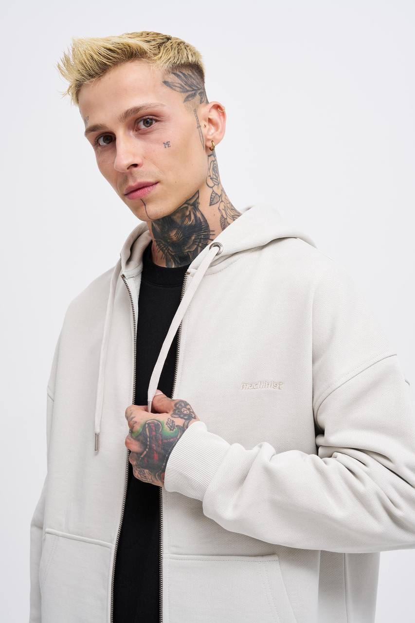 Machinist Men's Basic Diagonal Zip Hoodie – Space Grey