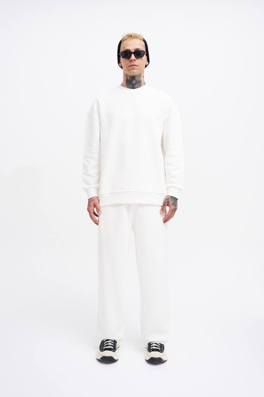 Machinist Men's Basic Diagonal Baggy Ecru Sweatpants