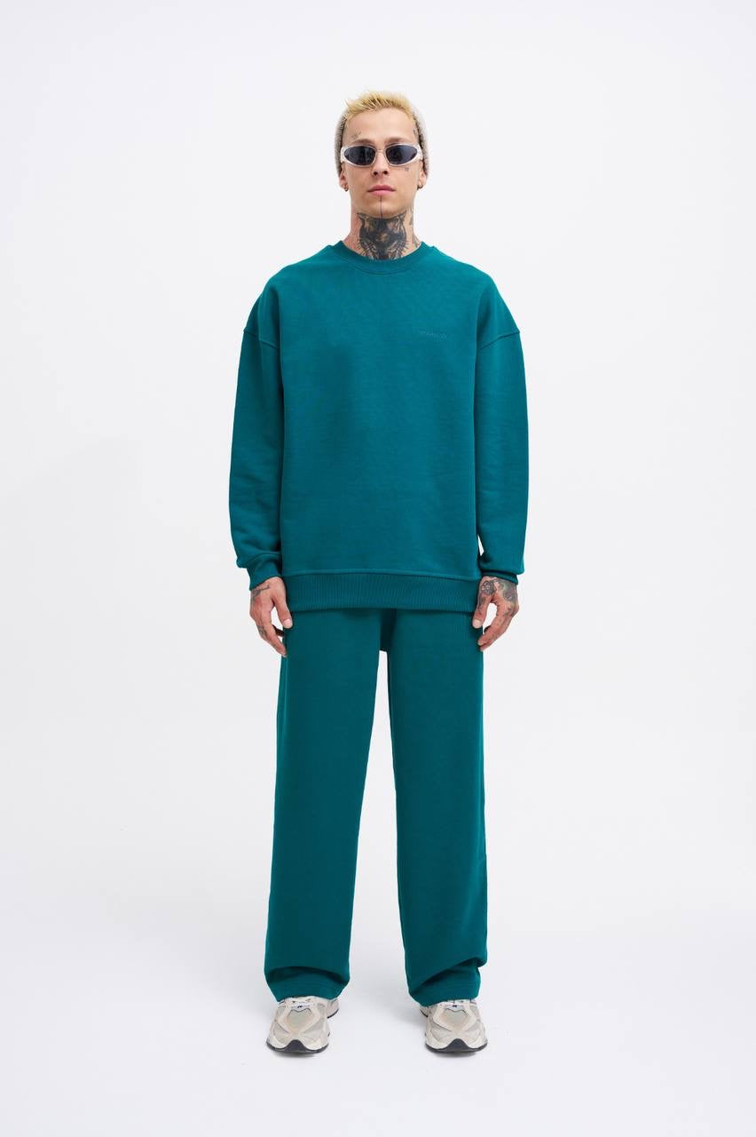 Machinist Men's Basic Diagonal Baggy Petrol Green Sweatpant