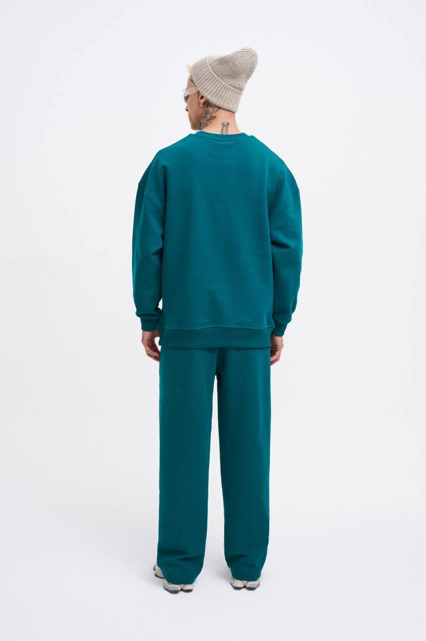 Machinist Men's Basic Diagonal Baggy Petrol Green Sweatpant