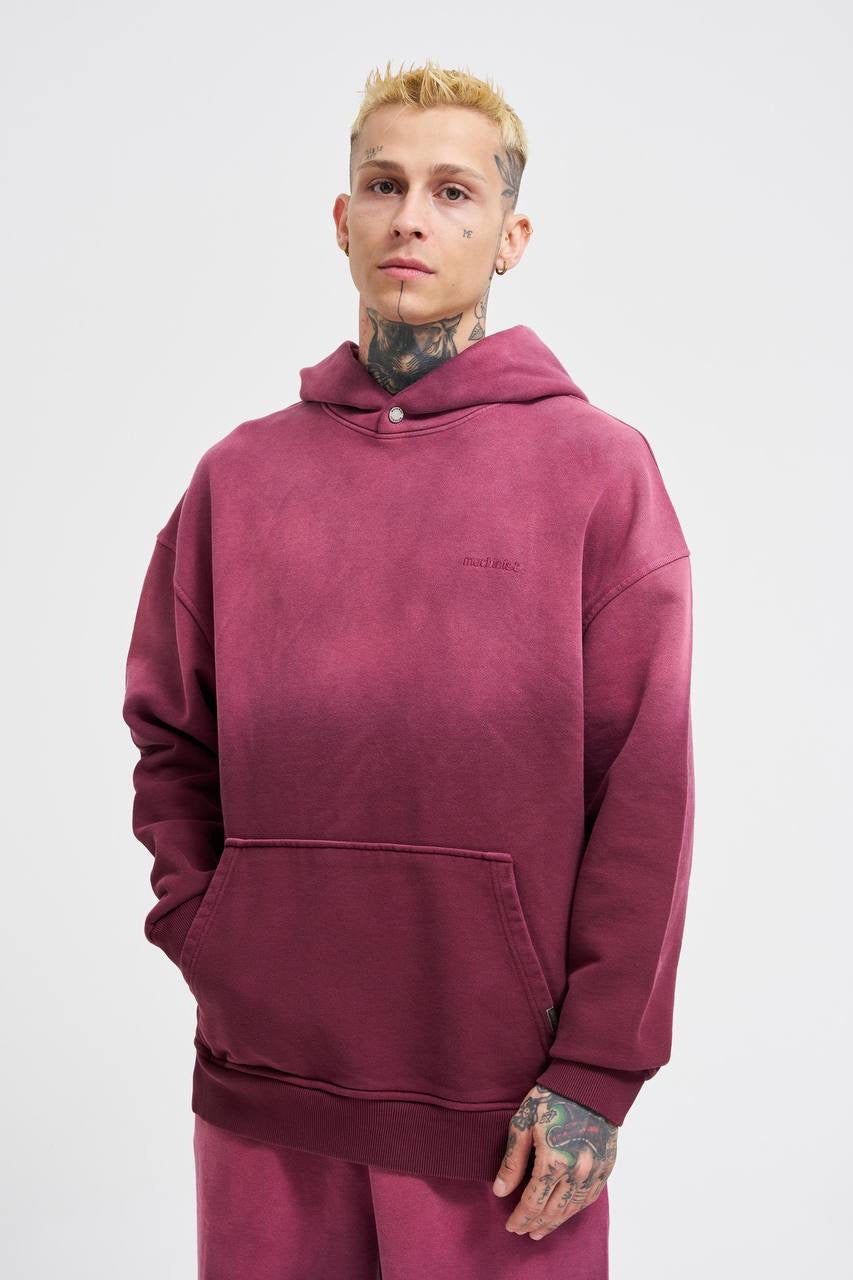Machinist Men's Gradient Washed Red Hoodie