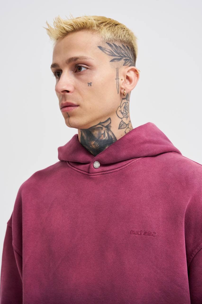 Machinist Men's Gradient Washed Red Hoodie