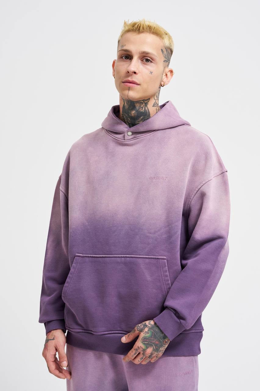 Machinist Men's Gradient Washed Purple Hoodie