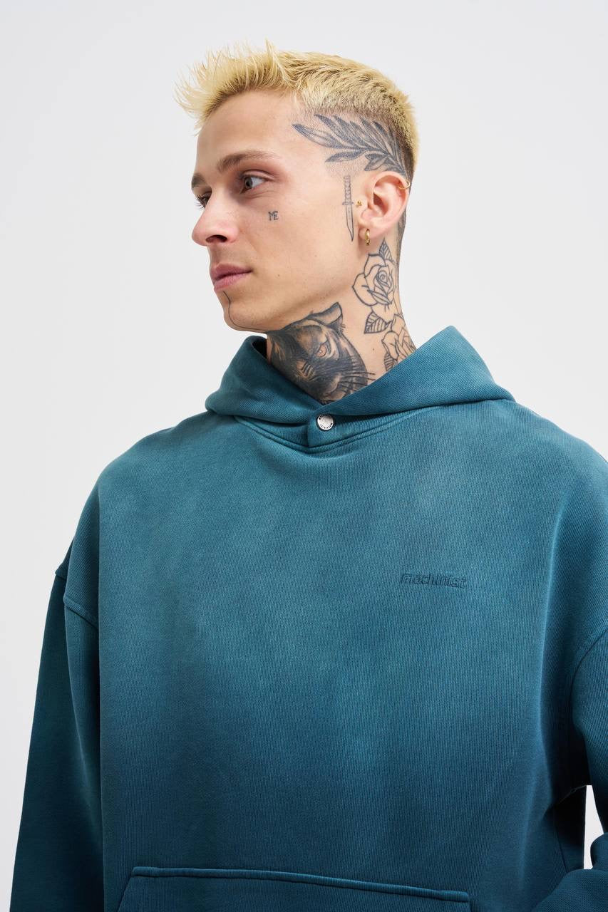 Machinist Men's Gradient Washed Oil Green Hoodie