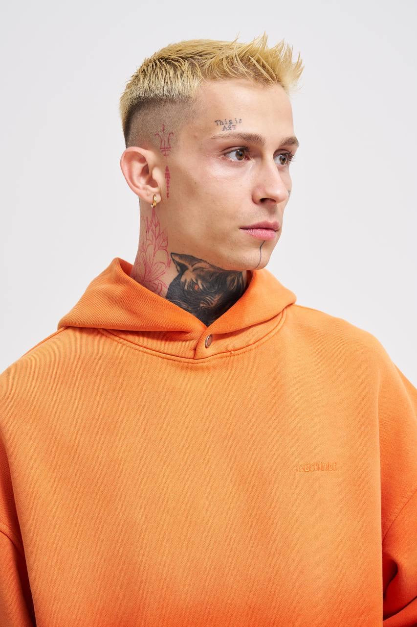 Machinist Men's Gradient Washed Orange Hoodie