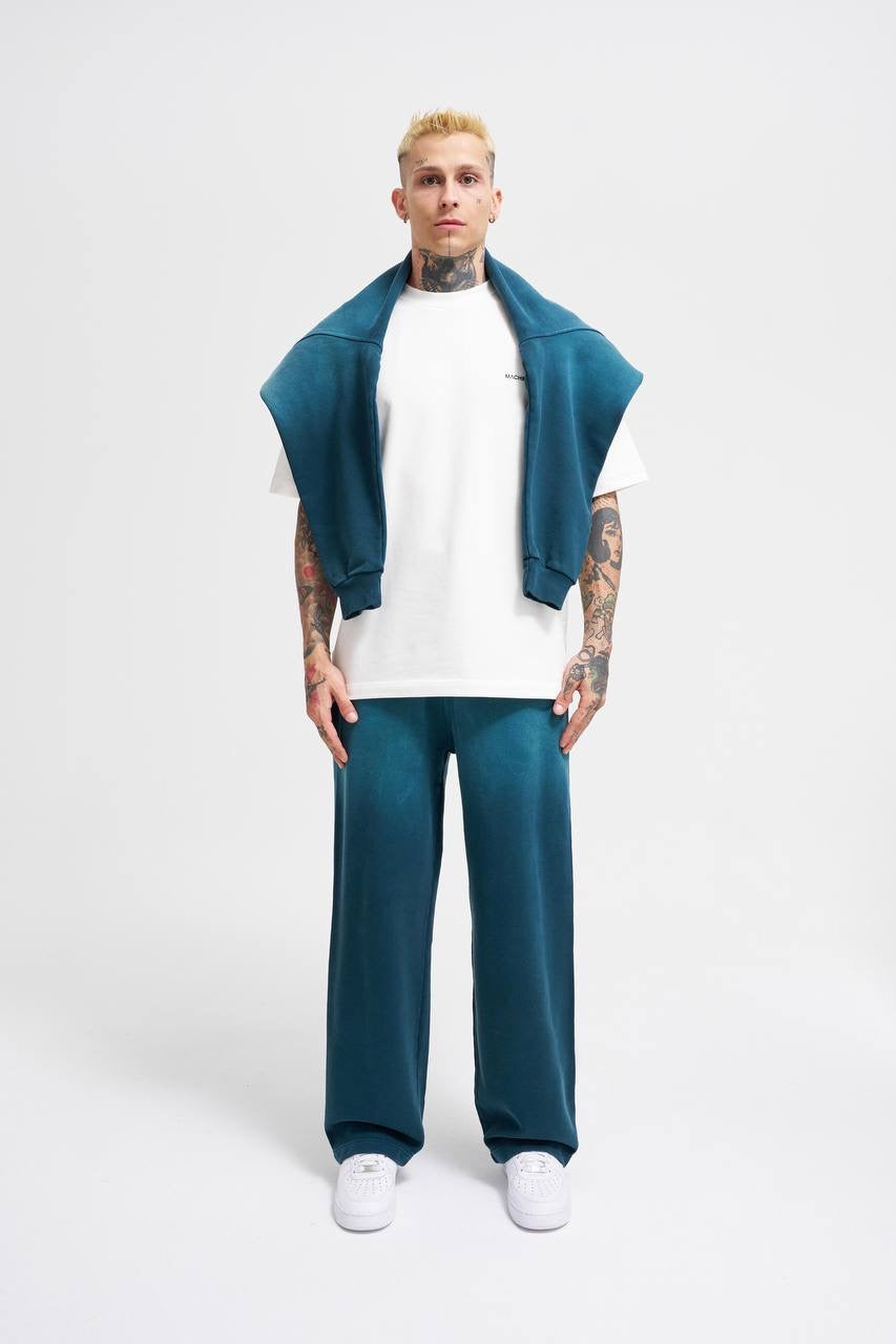 Machinist Men's Gradient Washed Baggy Petrol Green Sweatpants