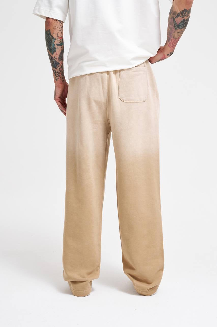 Machinist Gradient Washed Baggy Beige Sweatpants