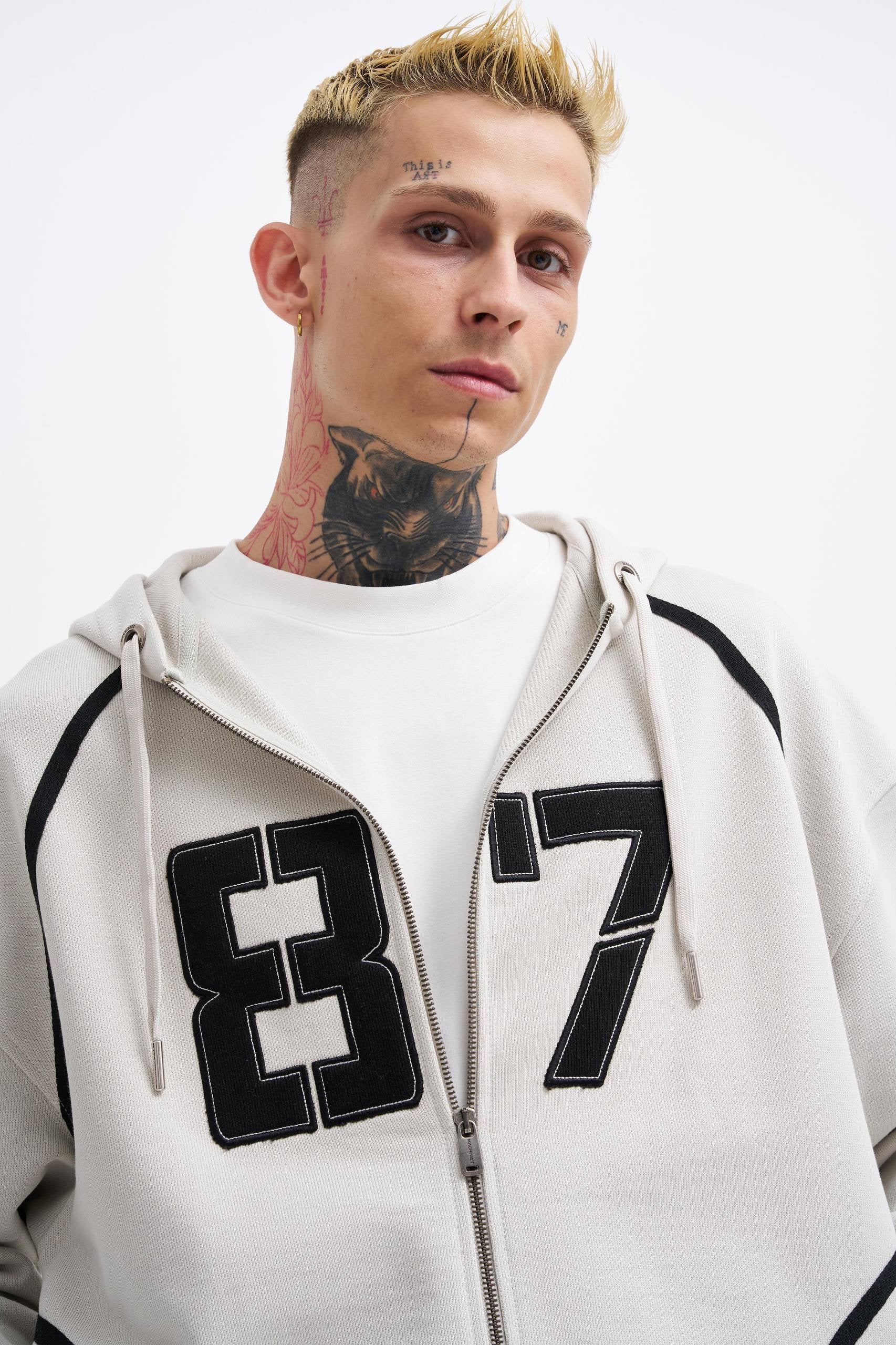 Machinist Men’s Aplique Black Zip Jacket