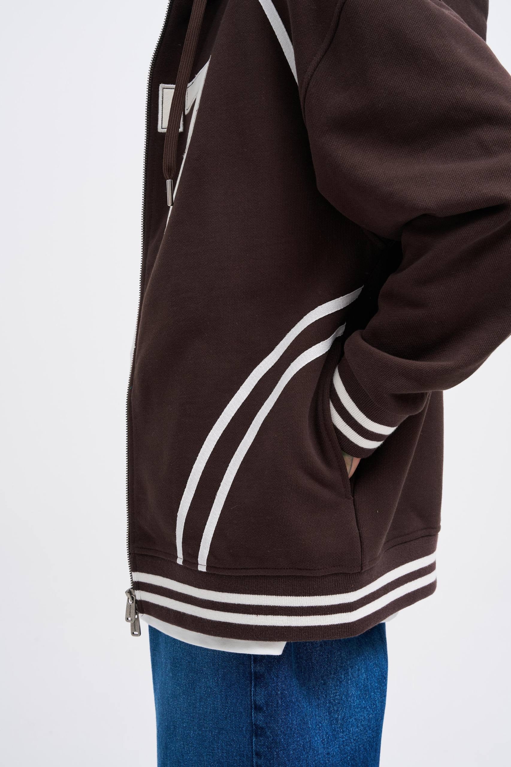 Machinist Men’s Aplique Black Zip Jacket