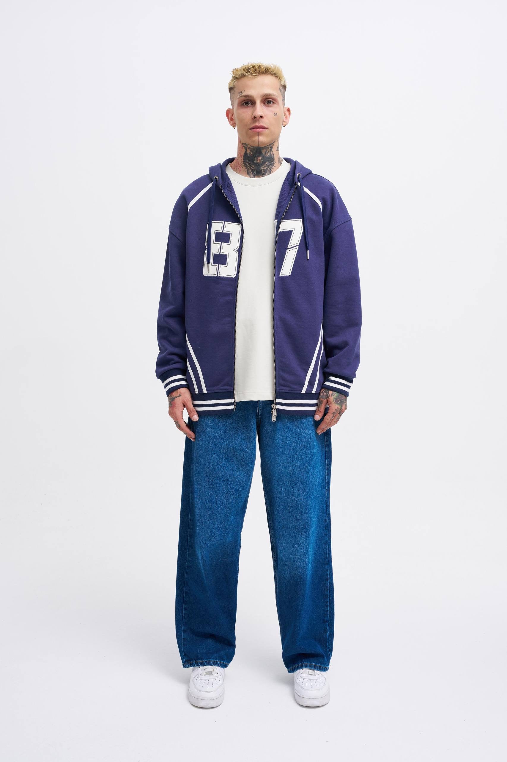 Machinist Men’s Aplique Black Zip Jacket