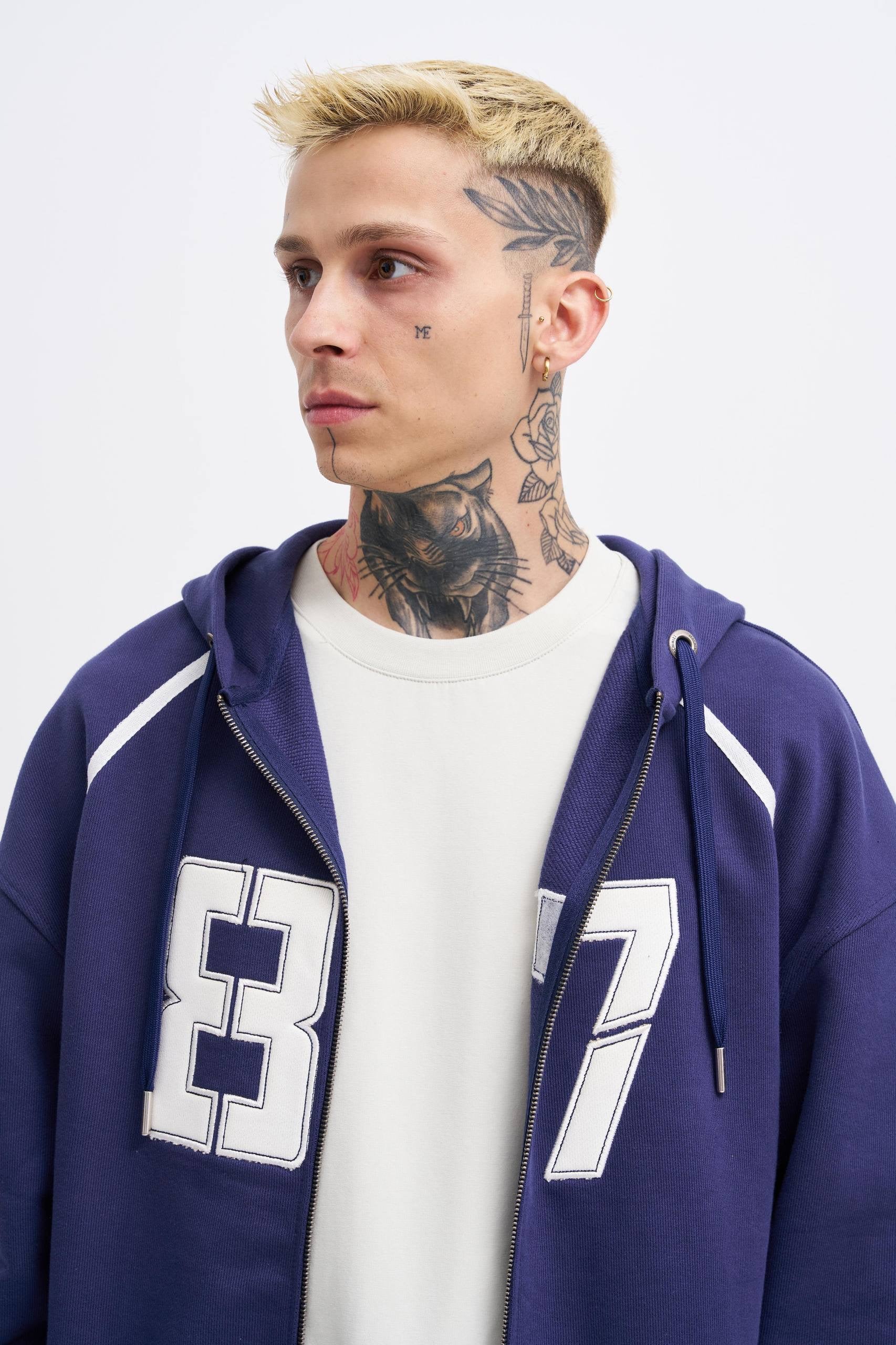 Machinist Men’s Aplique Black Zip Jacket