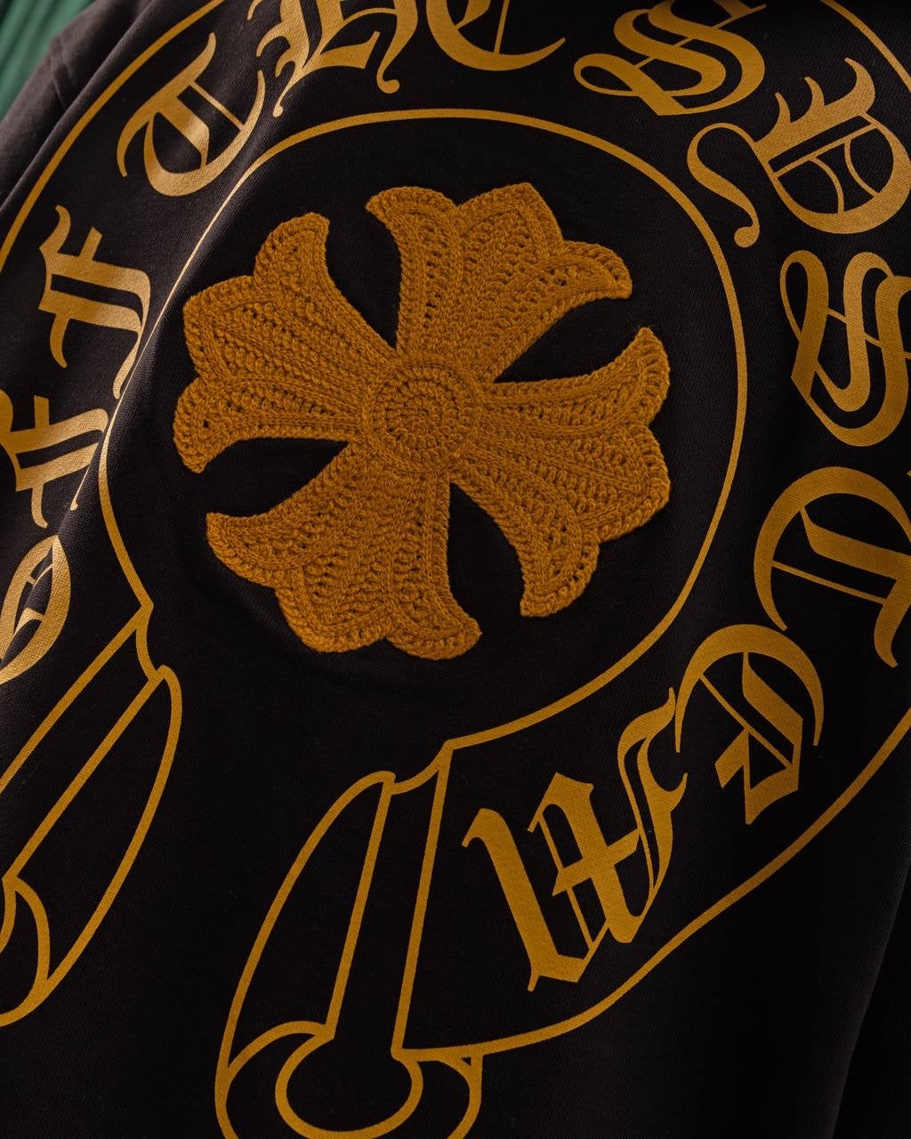 Men’s Black Zip-Up Hoodie with Bold Yellow Back Graphic – Streetwear Essential