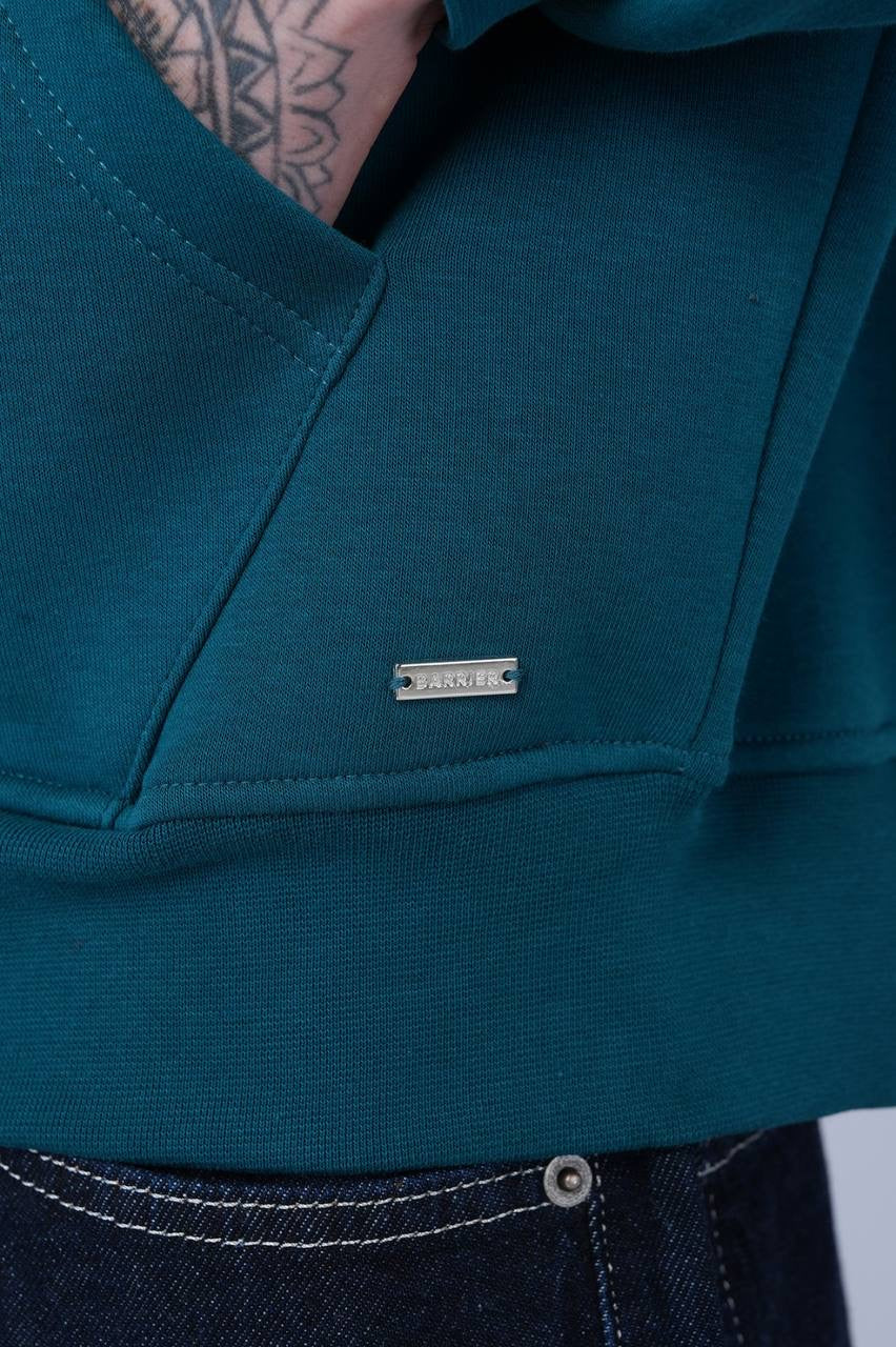 Teal Oversized Zip-Up Hoodie – Unisex Casual Streetwear Jacket