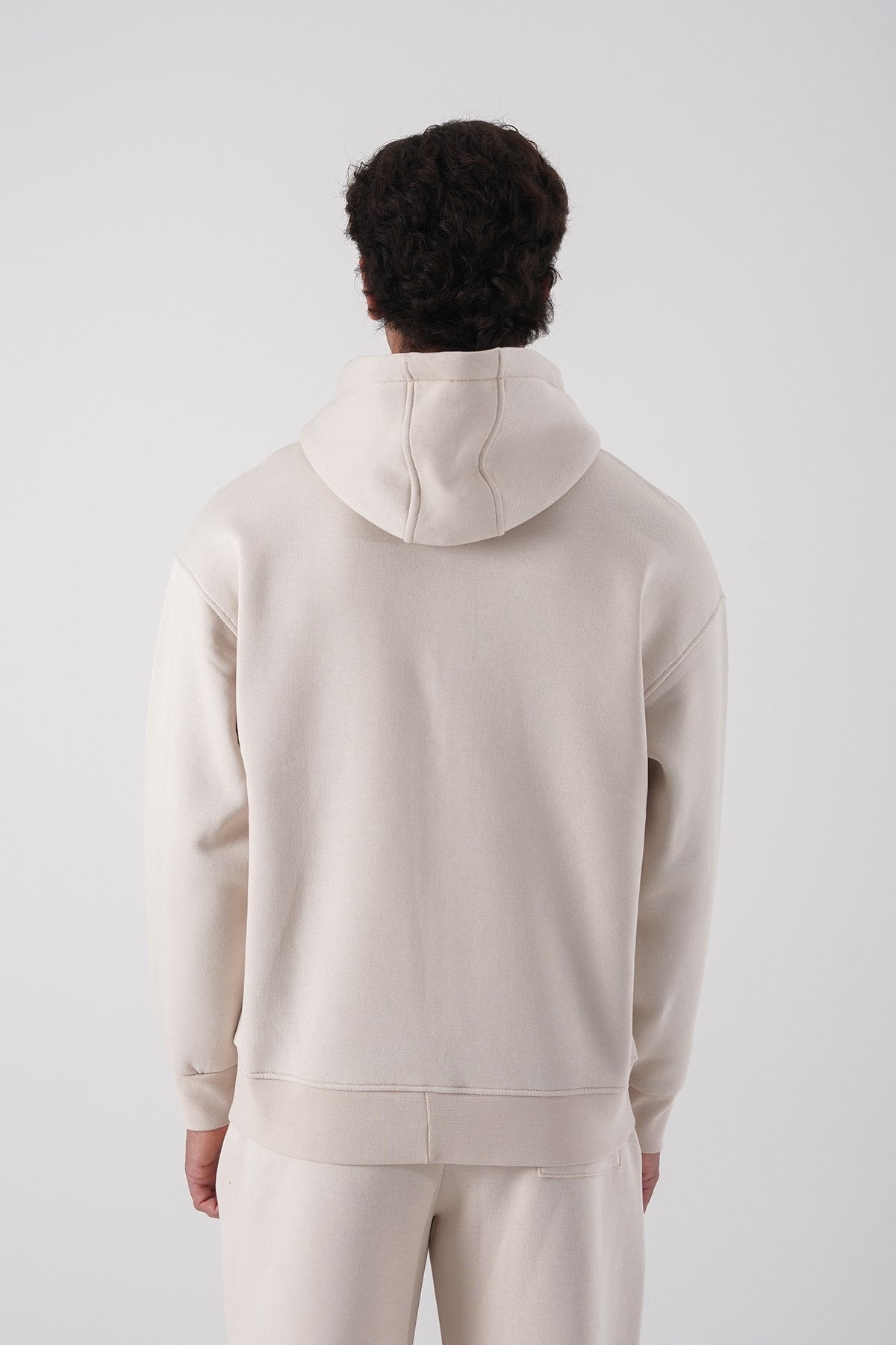 Cream Zip-Up Hoodie – Unisex Minimal Streetwear Sweatshirt