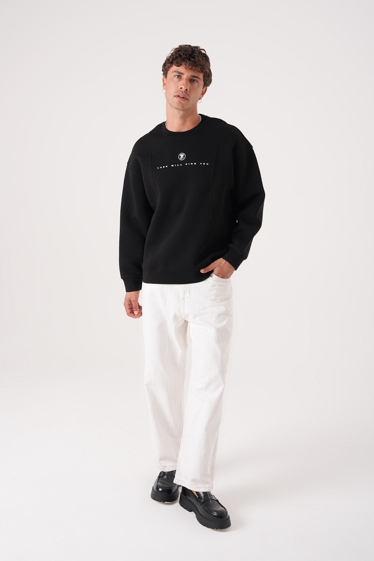 Navy Blue Angel Graphic Sweatshirt – Oversized Streetwear Pullover