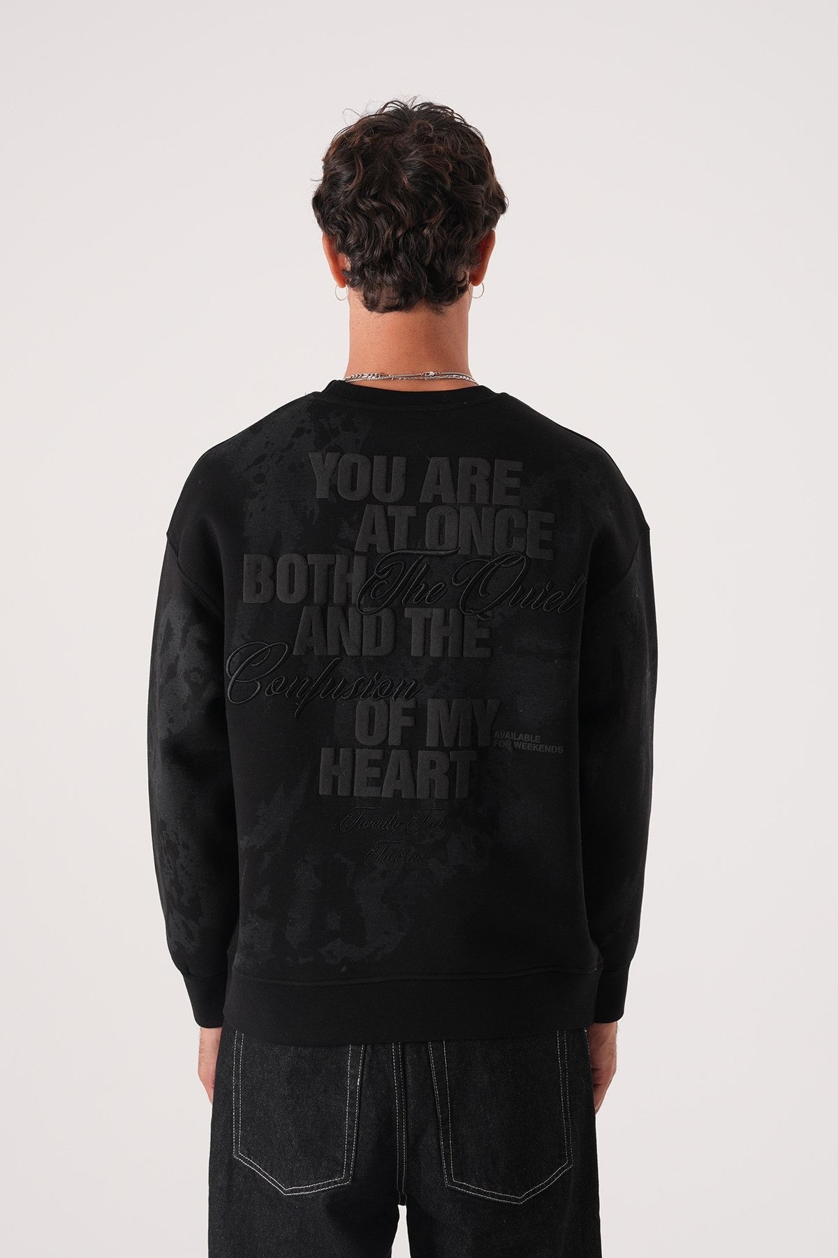 Black Tie-Dye Sweatshirt – Oversized Streetwear Crewneck