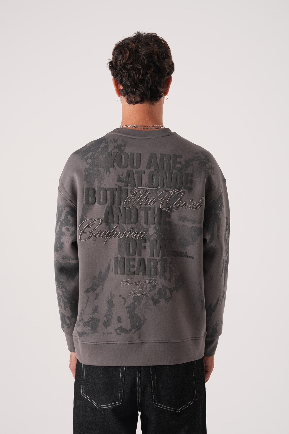 Grey Tie-Dye Sweatshirt – Oversized Casual Streetwear