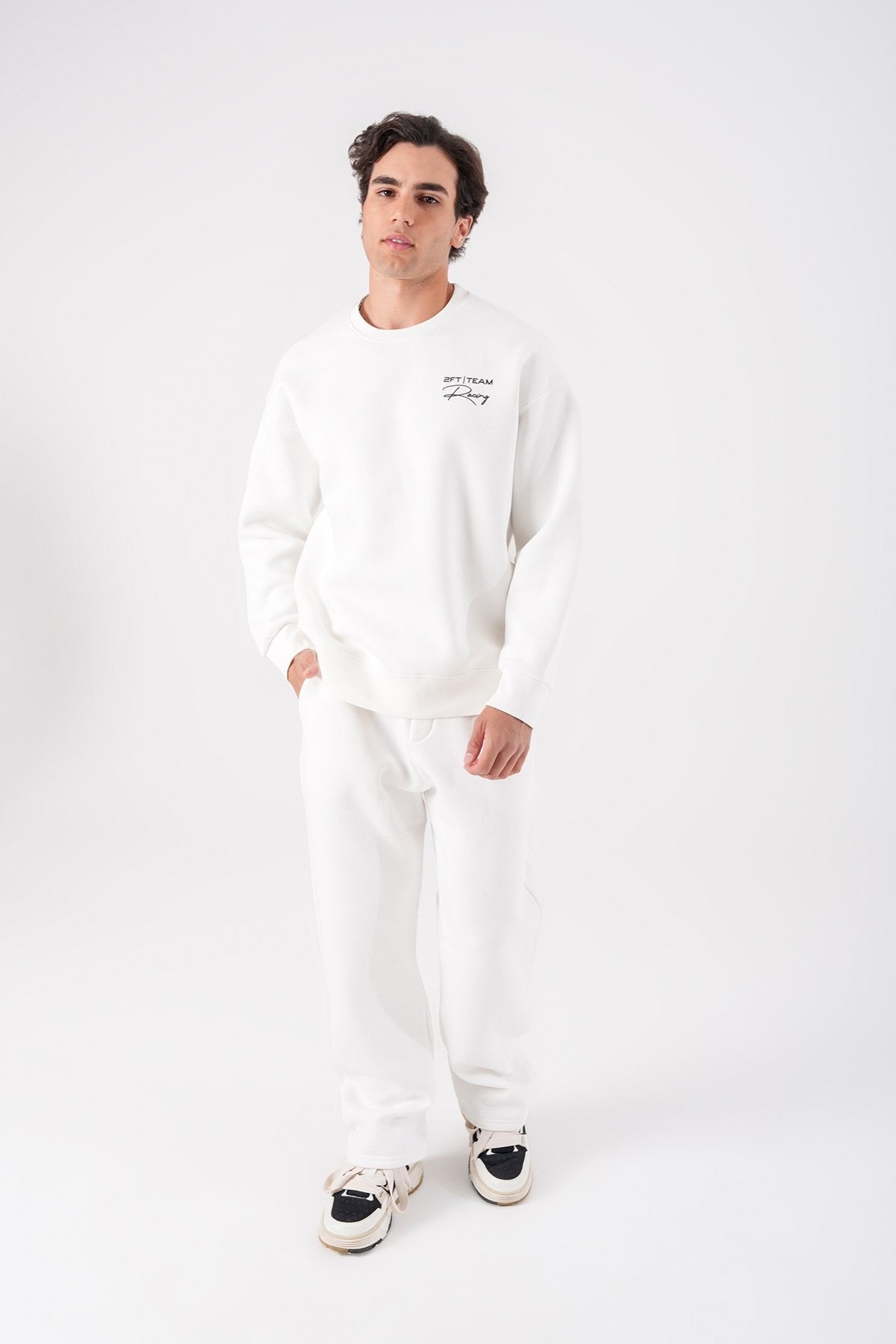 Men’s White Casual Hoodie – Minimalist Pullover Sweatshirt