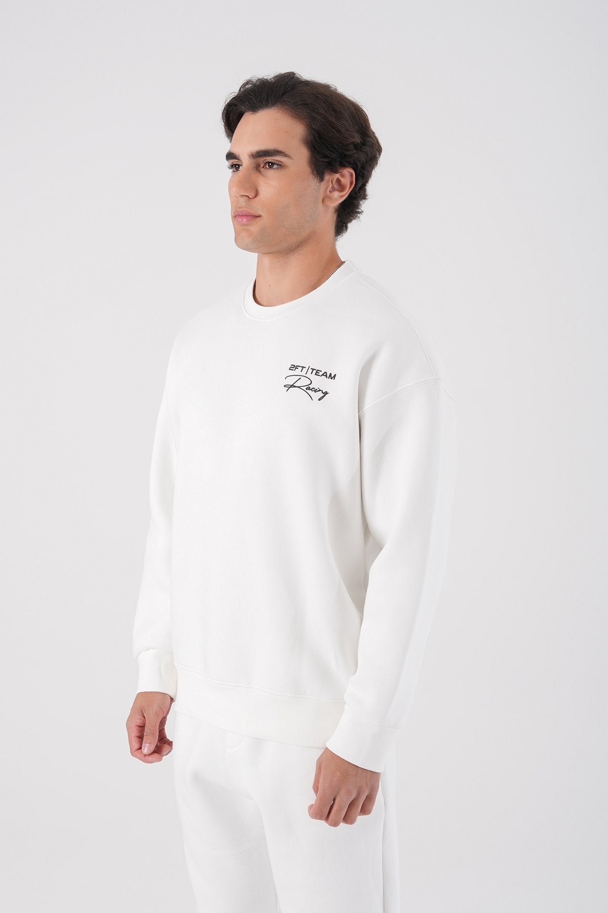 Men’s White Racing Print Sweatshirt – Porsche 911 Graphic Pullover