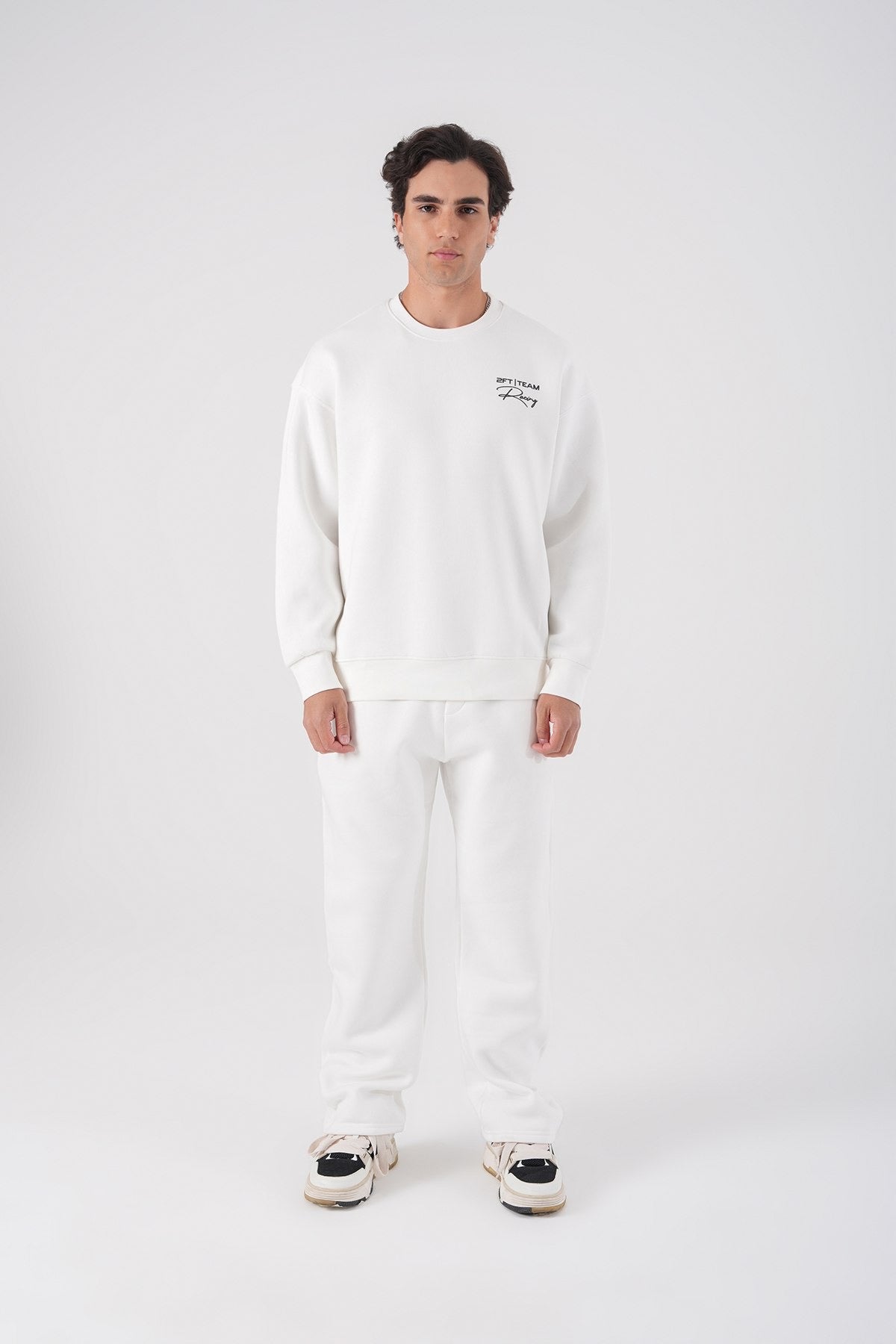 Men’s White Racing Print Sweatshirt – Porsche 911 Graphic Pullover