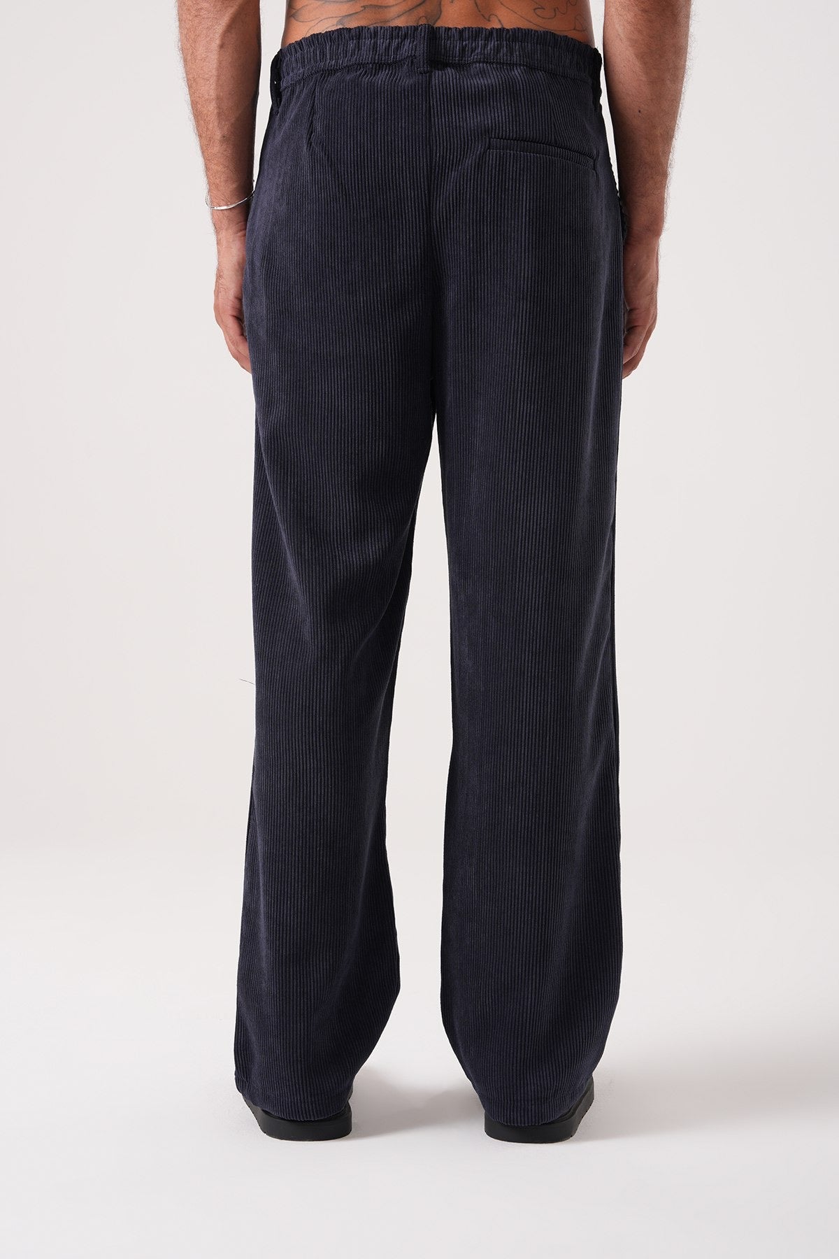 Men’s Navy Blue Corduroy Pants – Relaxed Fit Straight Leg Trousers