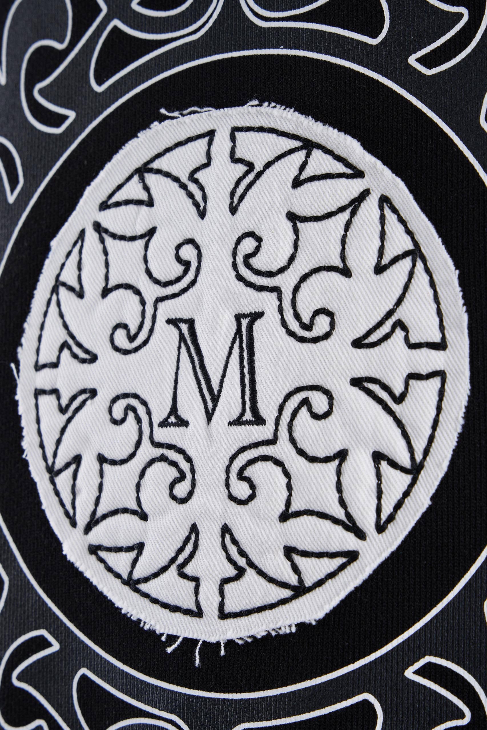 Machinist Patched Ethnic Hoodie – Black