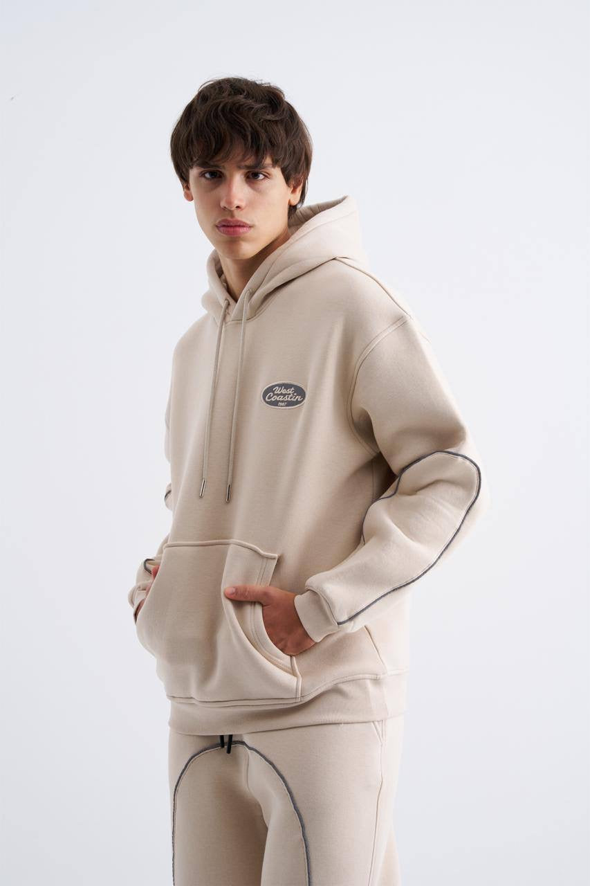 Machinist Patched Ethnic Hoodie – Grey