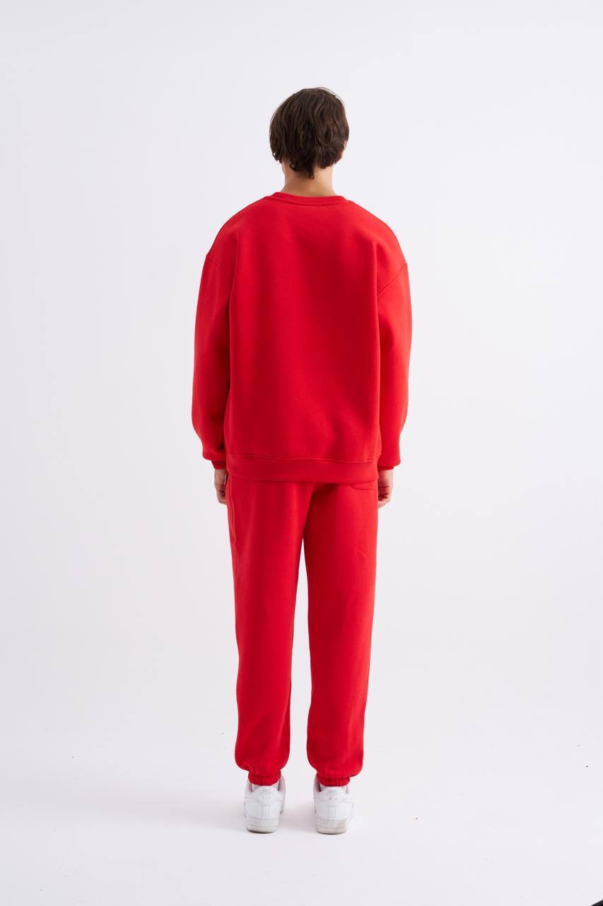 Machinist Men's Fire Printed Oversize Black Sweatshirt